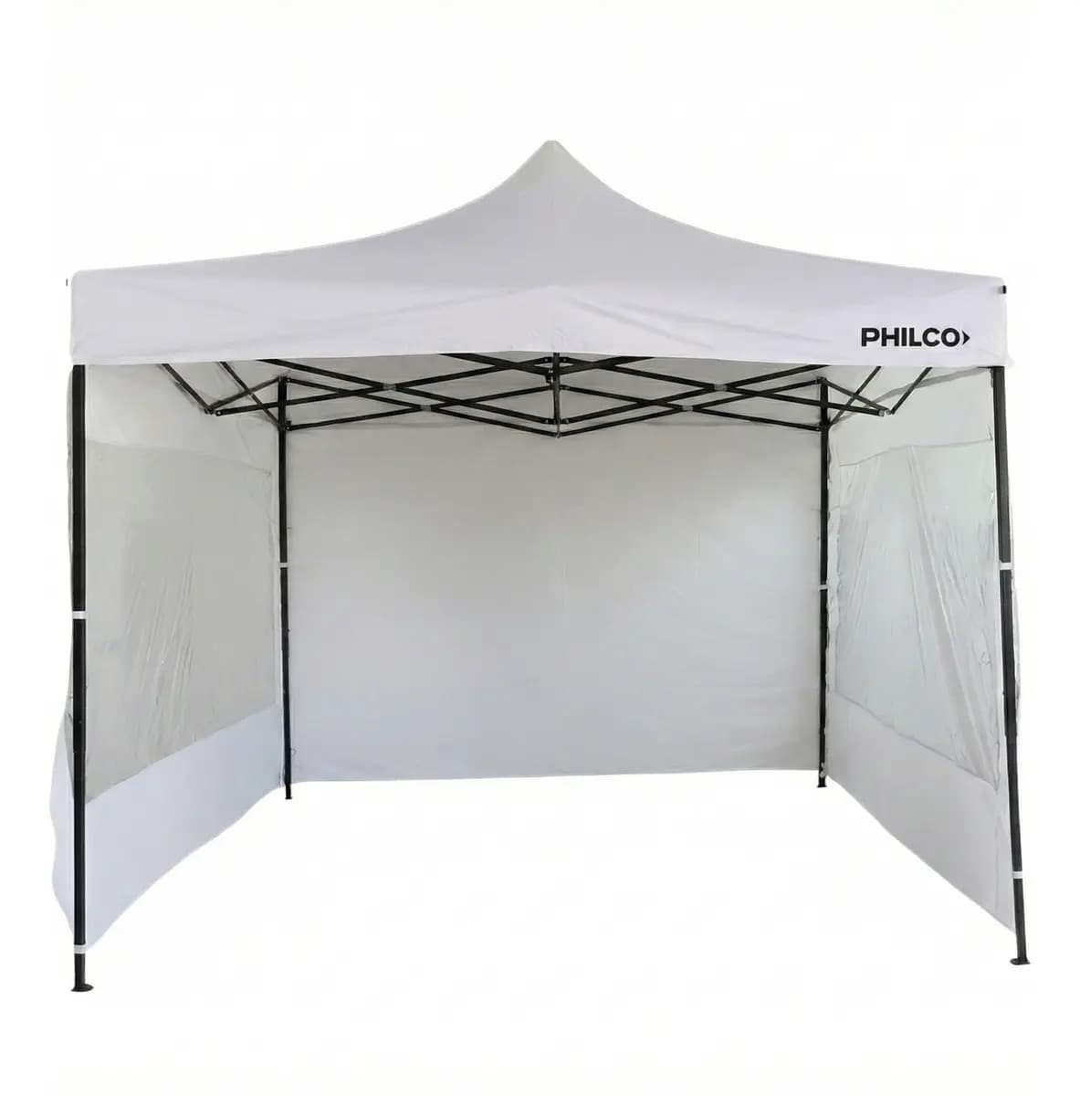 Gazebo Philco 3x3 Mts Con Paredes Y Ventanas, Autoarmable Y Plegable, De Exterior Blanco Gap3x3ww3p
