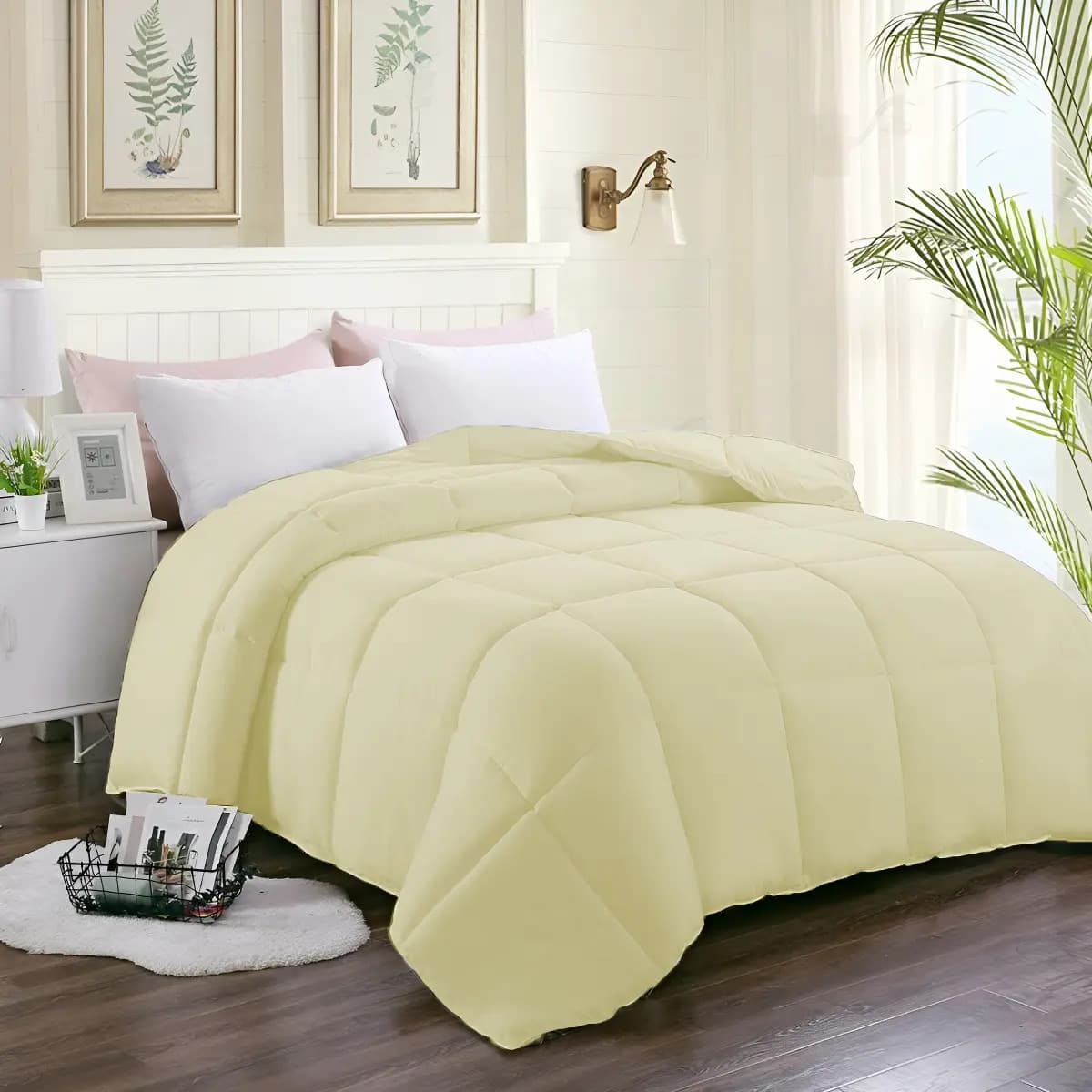 Acolchado Plumon 4 Estaciones Full Size Hotelero 600 H Color Natural