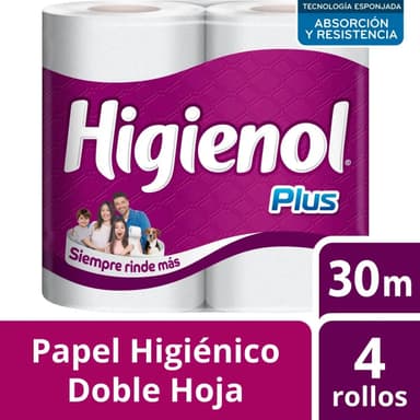 Papel Higienico Higienol Doble Hoja Plus 30 Mts 4 Un