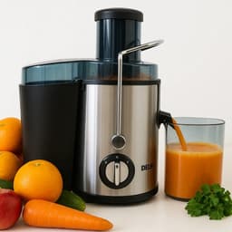Juguera Electrica Extractor De Jugo Plateada Delhi Vaso Color Plateado