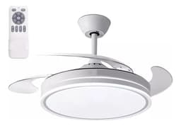 Ventilador De Techo Color Blanco 4 Aspas Retráctil Home World