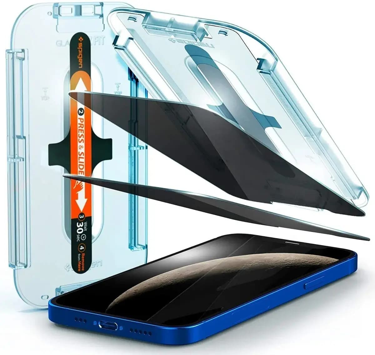 Vidrio Spigen Privacy Compatible iPhone 13 / iPhone 13 Pro / iPhone 14 / iPhone 16e x 2 Unidades