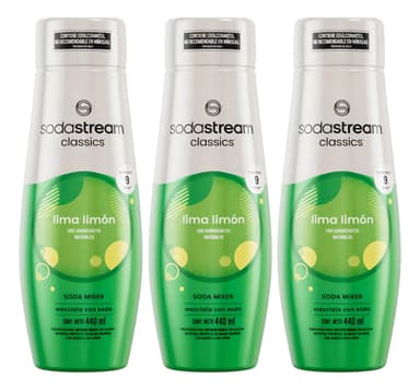 Pack De 3 Saborizantes Sabor Lima Limón De Sodastream 440mL Rinde 9L Verde Lima