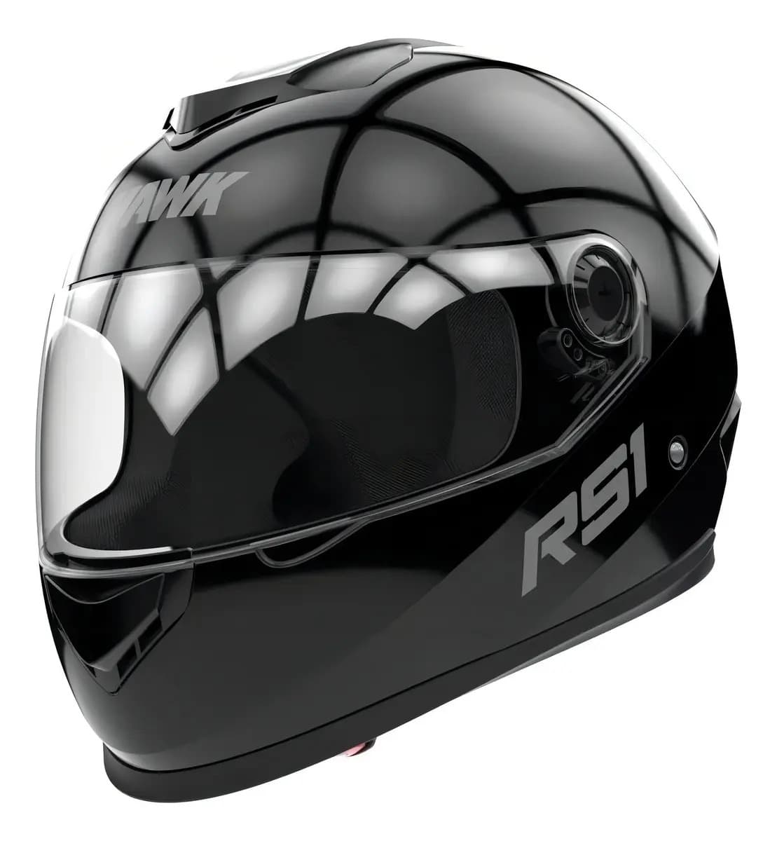 Casco para moto integral Hawk Integral RS1 negro brillante talle XL