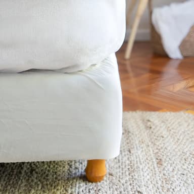 Cubre Sommier Queen 160x200 Algodón Elástico Blanco Isahome