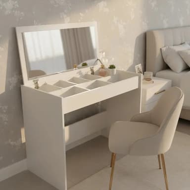 Mueble Para Maquillaje Espejo Hollywood Maquillador Blanco