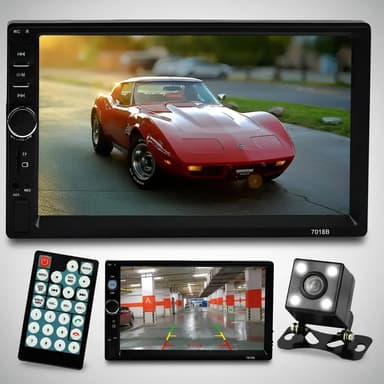 Stereo Auto Doble Din Pantalla Tactil Mirrorlink Camara Rev Negro