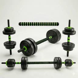 Kit Mancuernas Y Barra Ajustable Regulable A Rosca + 40 Kg. Negro