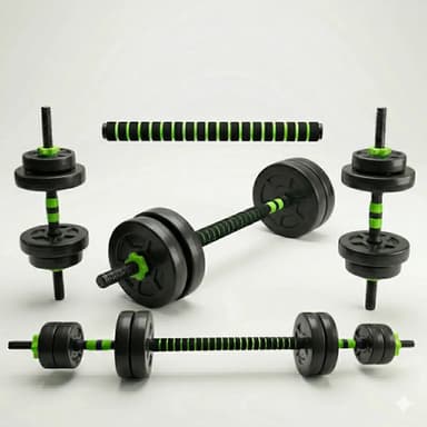 Kit Mancuernas Y Barra Ajustable Regulable A Rosca + 40 Kg. Negro