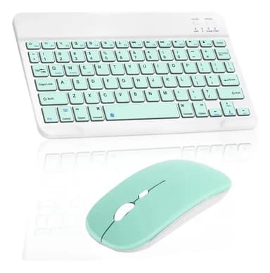 Kit Teclado + Mouse Bluetooth VERDE CLARO - Combo Notebook Celular Tablet Intco