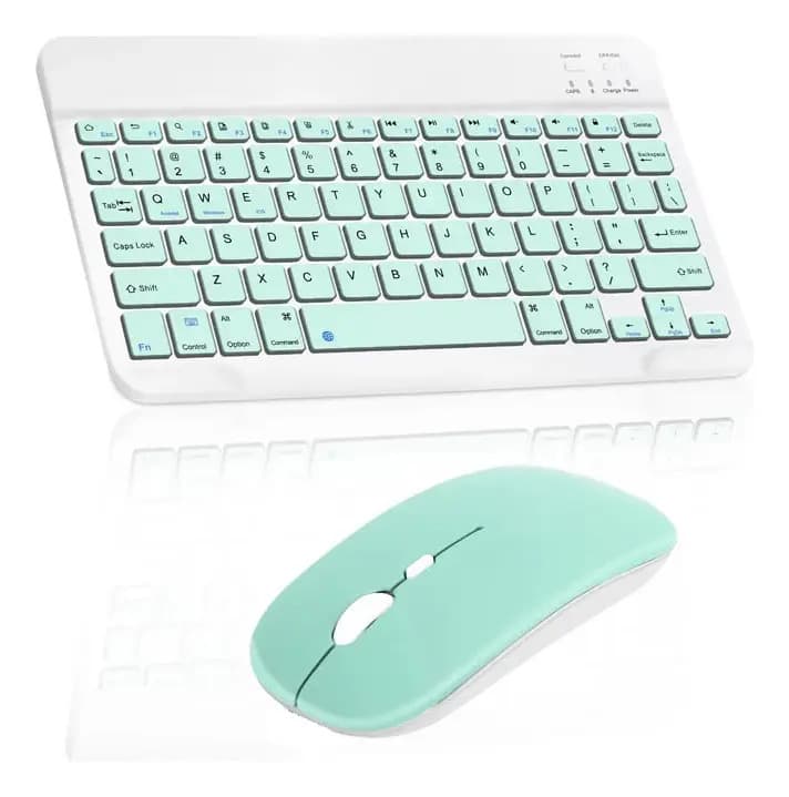 Kit Teclado + Mouse Bluetooth VERDE CLARO - Combo Notebook Celular Tablet Intco