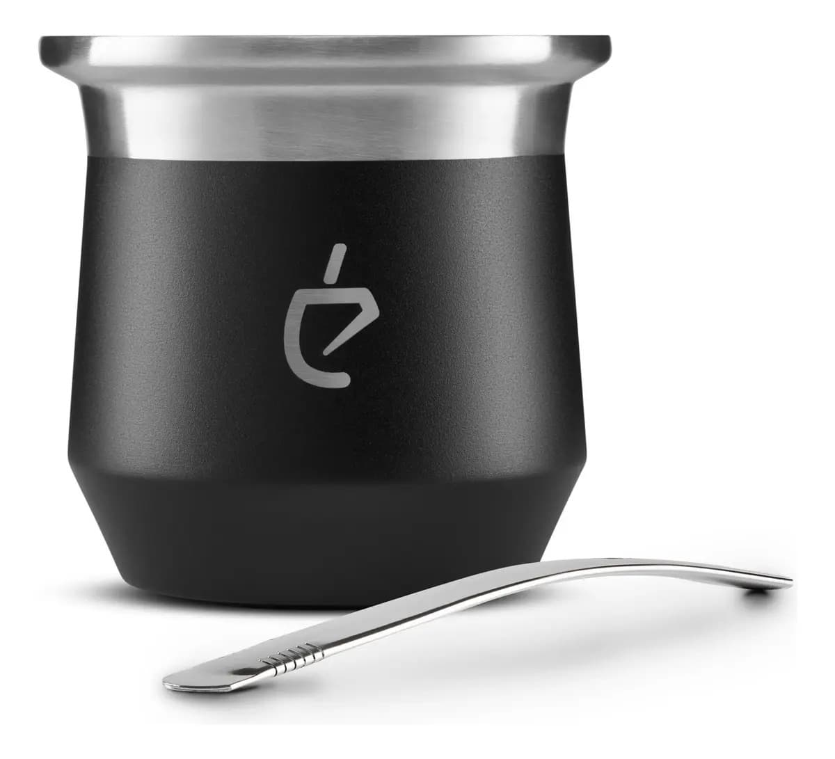 Un Mate Acero Inoxidable Termico 230ml Negro + Bombilla Color Re Black