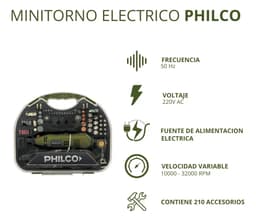 Minitorno Eléctrico Philco 210 Piezas C/maletín 135 W