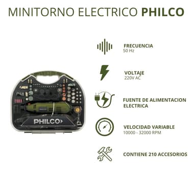Minitorno Eléctrico Philco 210 Piezas C/maletín 135 W