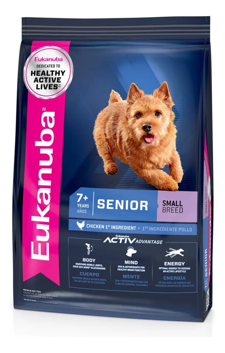 Alimento Eukanuba Super Premium para perro senior de raza pequeña sabor mix de 3 kg