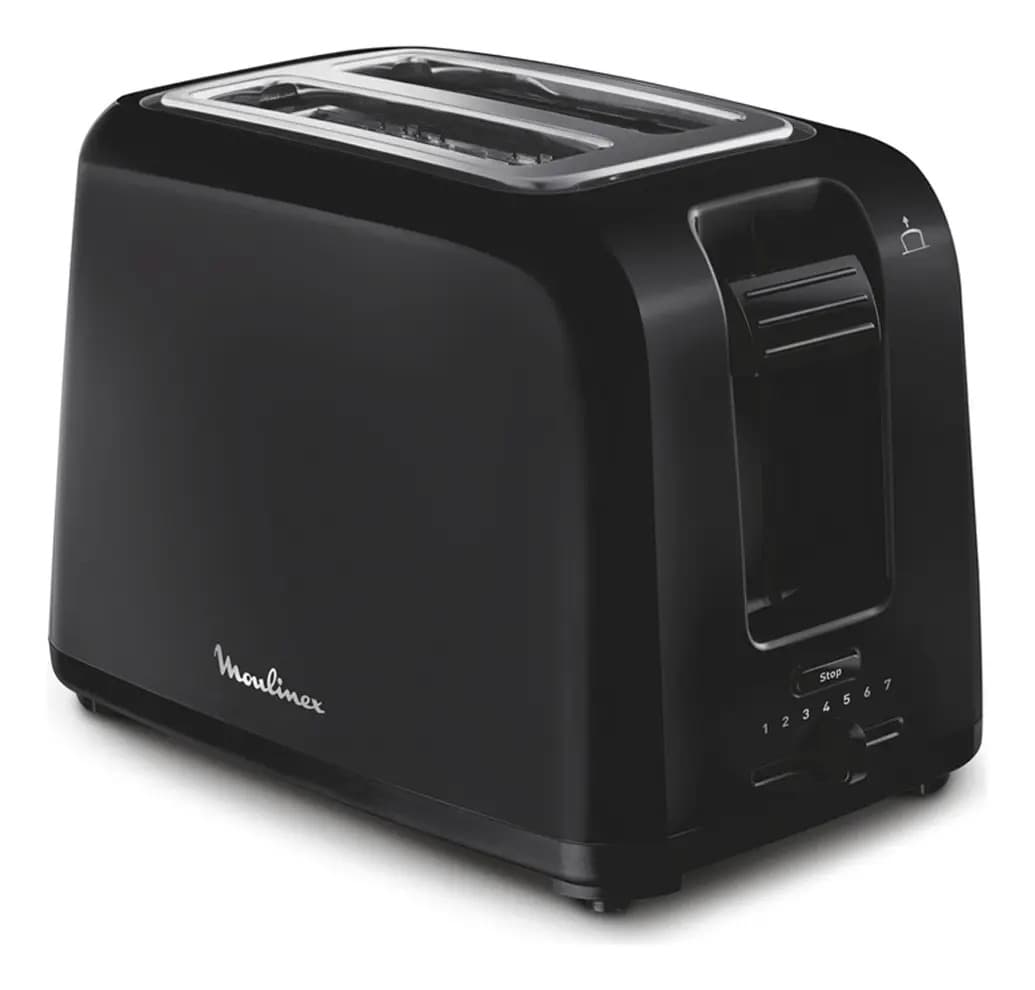 Tostadora Moulinex Vita Negra 7 Niveles Tostado Negro