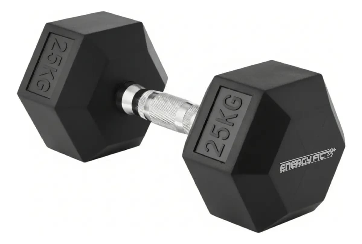Mancuernas Hexagonales Engomadas Fundicion 25 Kgs X Unidad Negro EF-G181