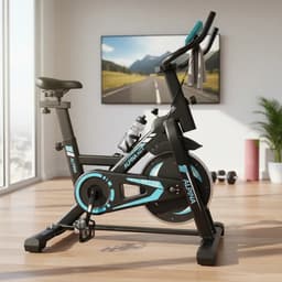Bicicleta Fija Estática Alpina 3 Profesional Spinning 8 Kg Negro/Celeste