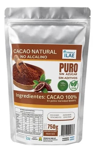 Tienda Ilae Cacao No Alcalino Puro Sin Azucar Sin Aditivos