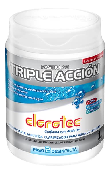 Pastillas Cloro 200 Gr Triple Acción 1 Kg Clorotec