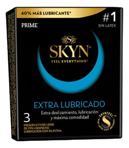 Preservativos Prime Skyn sin látex extra lubricado x 3 unidades