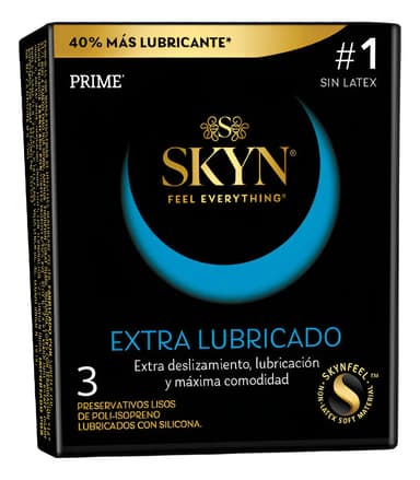 Preservativos Prime Skyn sin látex extra lubricado x 3 unidades