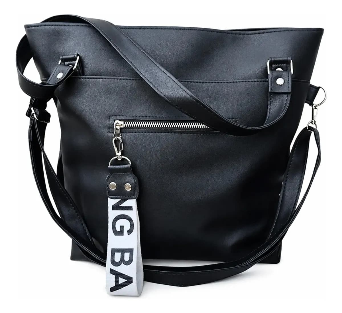 Cartera Mujer Grande Cuero Eco Bolso Universitario Para Mujer Moda Tote Carteras De Mujer Amplia Negra Morral Para Mujer Bandolera Dama De Marca Bolsos Resistente Versatil Regalo Para Mujer Negro Tela
