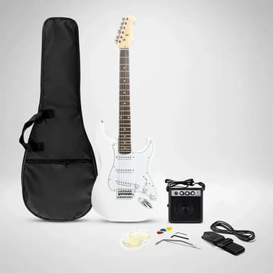 Guitarra Eléctrica EG001 con Amplificador 5W y Accesorios Blanco