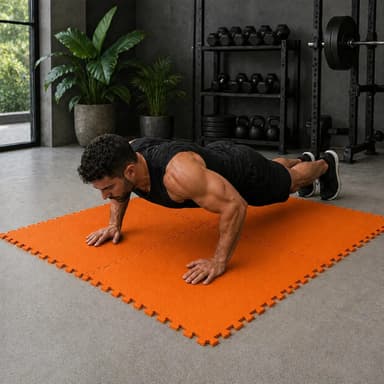 Hygge piso goma eva encastrable naranja liso pack x4 piezas 60x60cm 1cm espesor bordes incluidos gimnasio fitness yoga pilates crossfit juegos infantiles resistente antideslizante amortiguacion