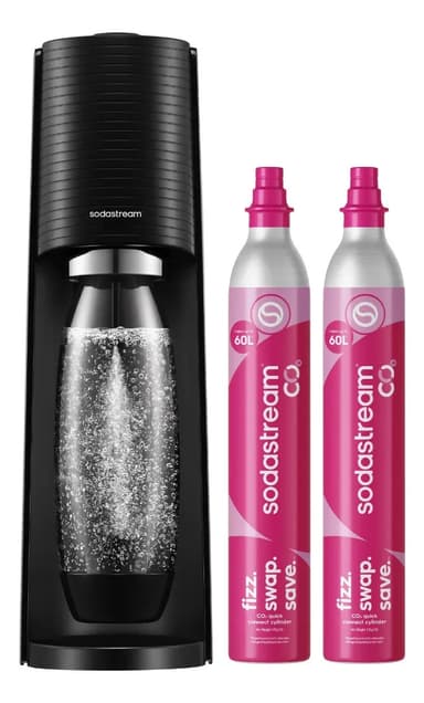 Máquina para hacer soda Sodastream Terra x 2 Cilindros 1L color negro