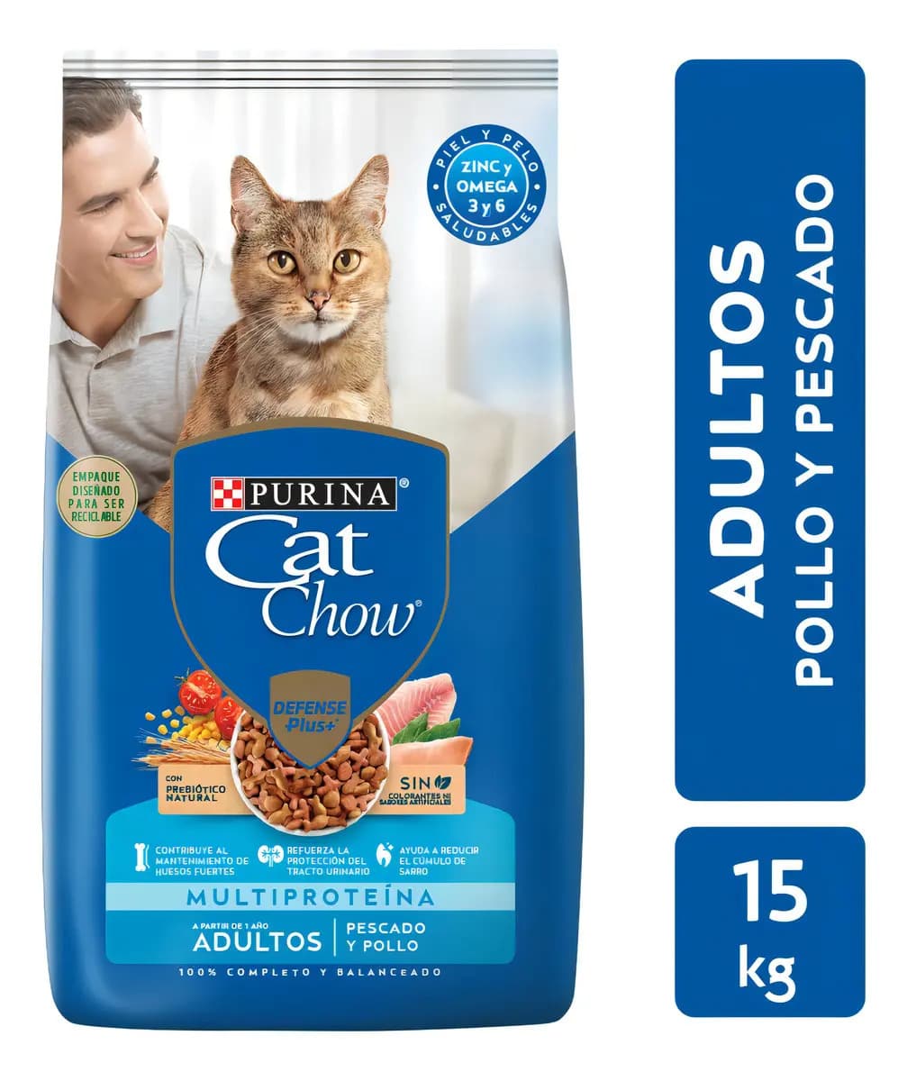 Cat Chow Adultos Sabor Pescado Y Pollo 15 Kg