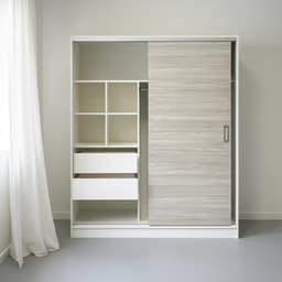 Placard Puertas Corredizas 1,50 Blanco Puerta Jacarandá 3150 Color Gris