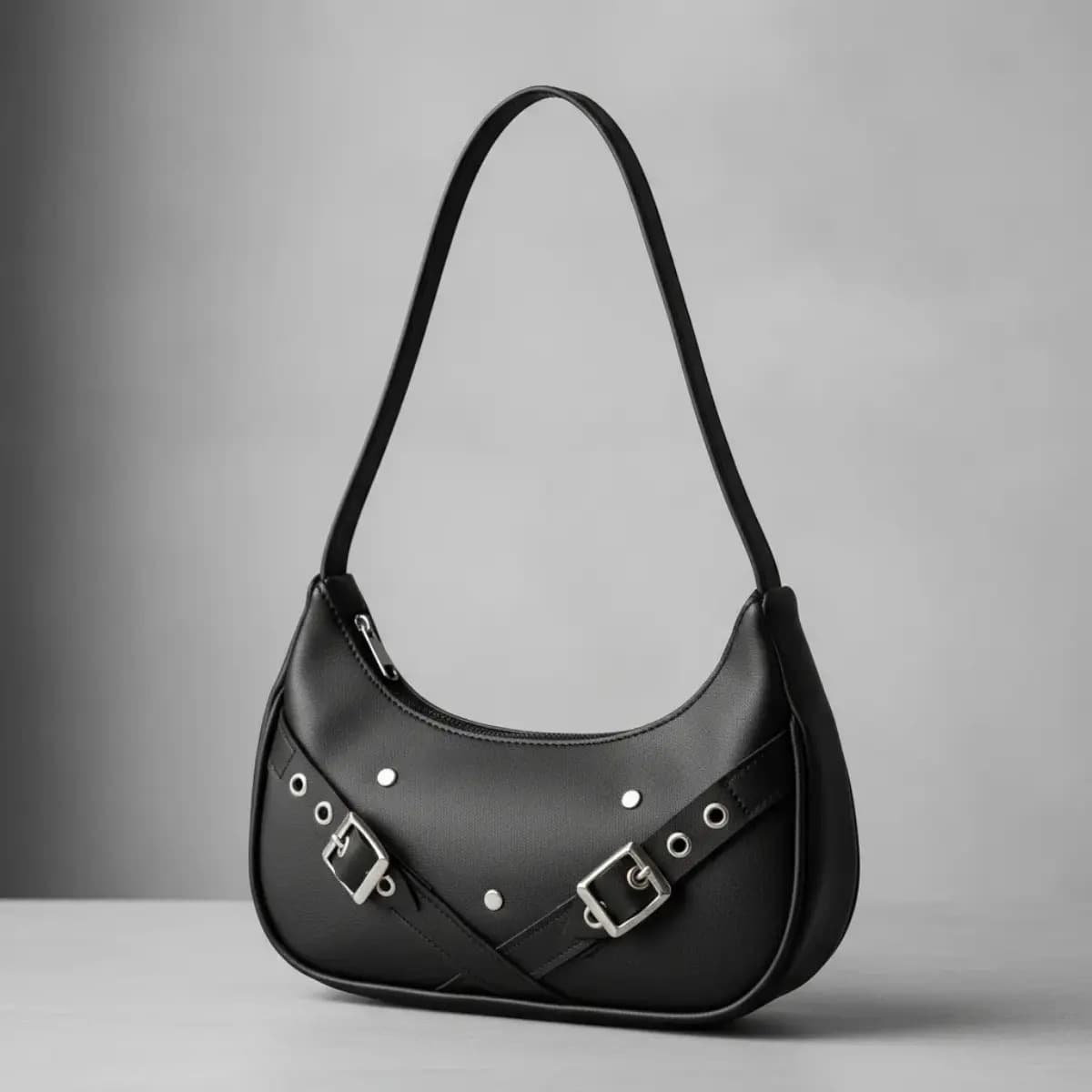 Cartera Mujer Mini Bag Cuero Eco Baguette Bolso Bandolera Porta Celular Carteras De Mujer Negra Negro Para Salidas Dama Moda Tela Lisa Regalo Para Mujer Morral Minibag Moderna Versatil Resistente Mano