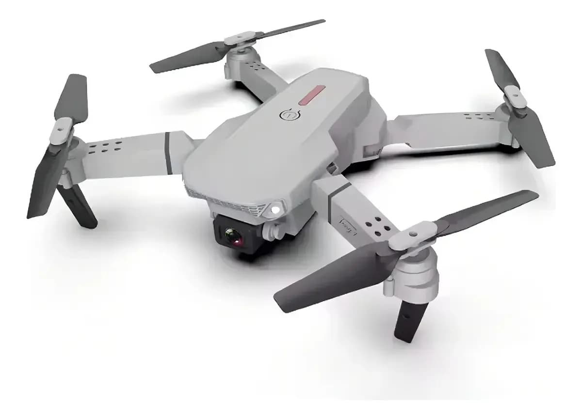 Drone Mini E88 Cámara Dual Hd 480p Y Control Remoto Negro Blanco