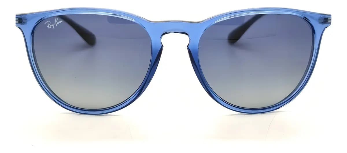 Anteojos de sol Ray-Ban Erika Color Mix talle Standard diseño Liso armazón polished shiny transparent blue y lente blue