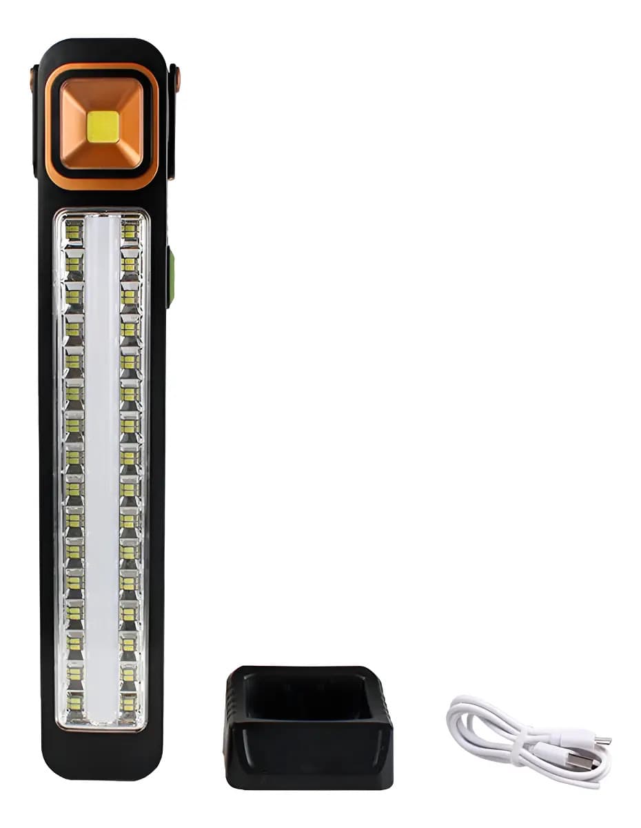 Luz de Emergencia LED 32 Lámparas Solar USB Recargable Portátil Negro