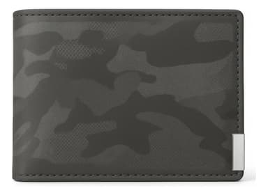 Billetera Hombre Cuero Simil Tarjetero Elegante Fina Premium Color Modelo 2 - Gris Diseño De La Tela Camuflado