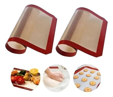 Pack Placa Silicona Plancha X2 Tapete Para Hornear Con Malla Antiadherente Apto Horno Tapete Para Hornear No Se Pega 40x30cm