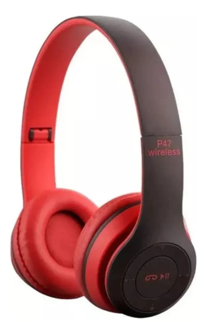 Auricular Bluetooth Vincha Recargable Inalambrico P47 Color Rojo