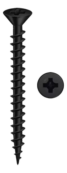 Tornillo Drywall Negro Paso Grueso Para Madera Punta Aguja 6 X 2 (3,5 X 50mm) Por 100 Unidades