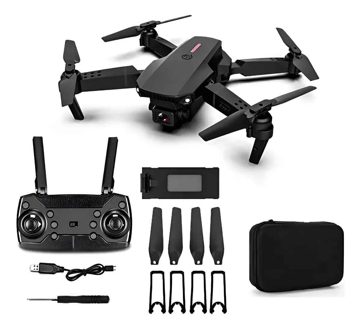Drone E88 Wifi Para Principiantes Hd1080mp + Control
