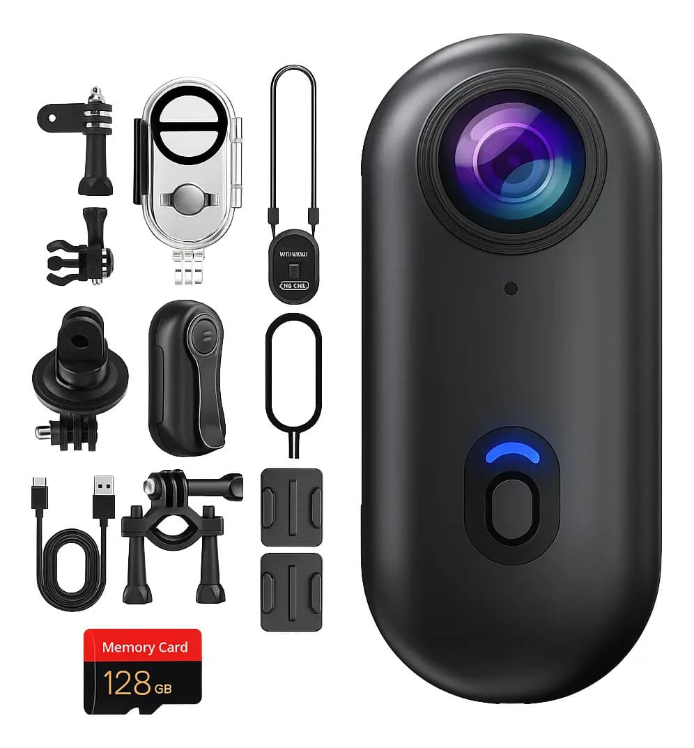 Cámara Deportiva 4k Sumergible Wifi Memoria 128gb Accesorios Negro