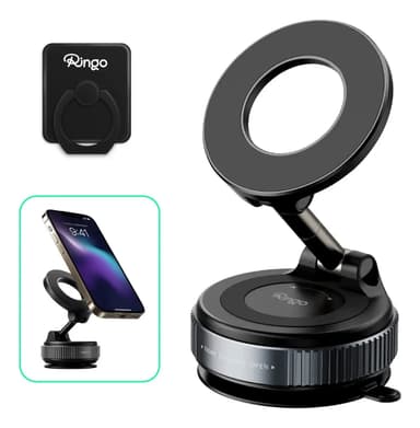Soporte Ringo Celular Auto Magnético 360° Con Ventosa Premium