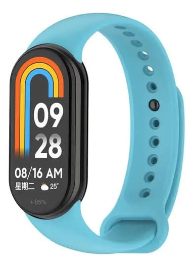 Malla Para Mi Smart Band 8 Y 9 Xiaomi 1.62 Mi Smart Band 10 1.72 De Silicona Y Con Enganche Acero Metal Generica Marca Miaband Color Celeste