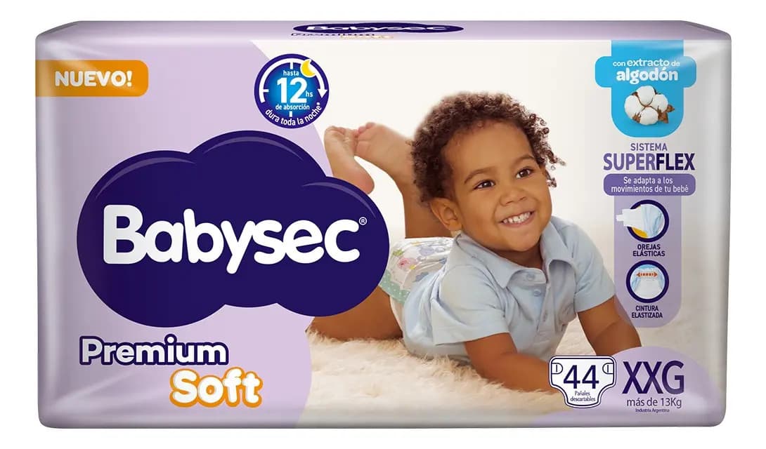 Babysec Premium Soft Pañales Descartables Sin género Talle Extra Extra Grande (XXG)