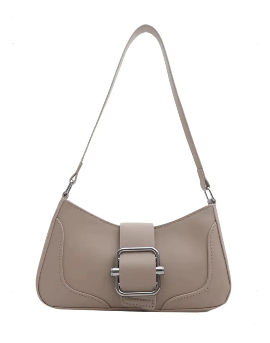 Cartera Mini Bag Baguette Mujer Leti de Elisabeth&Co Eco Cuero PU Beige Bandolera Hombro Coquette Casual Chic Liviana Compacta Minimalista Moda 2026 Vegana Regalo Diseño Argentino