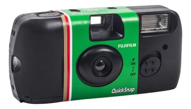 Cámara desechable Fujifilm QuickSnap Flash 400 negra/verde
