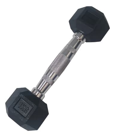 Mancuernas Hexagonales Engomada 1 Kg X Unidad. Mancuerna Color Negro