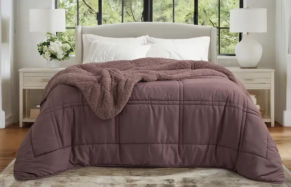 Acolchado Jean Cartier Sense Duo King Merlot Liso