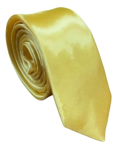 Corbata Angosta Lisa Corbata Finita Color Dorado Claro